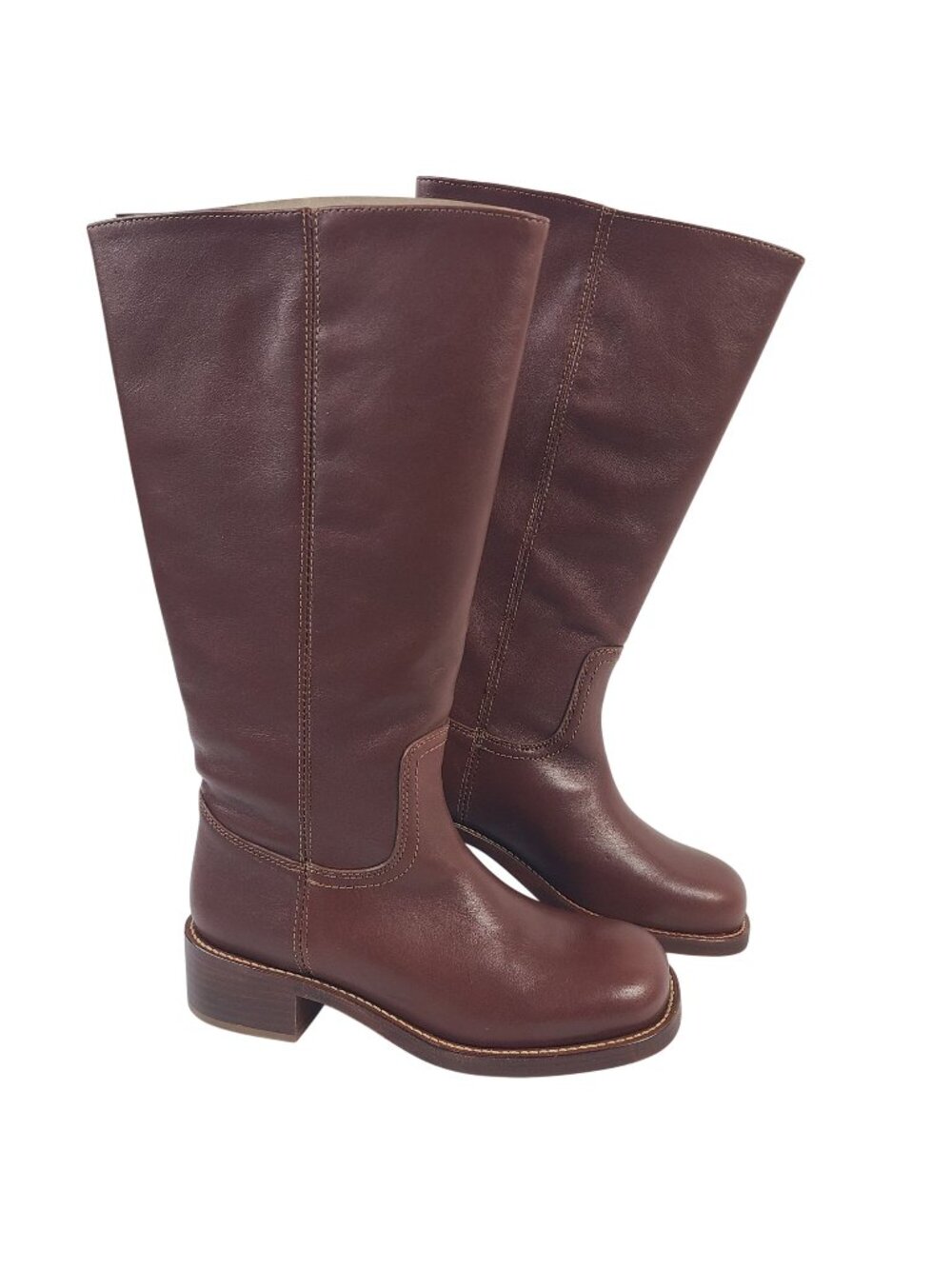NEW Steve Madden Riggs Rust Brown Leather Boots Size 7.5